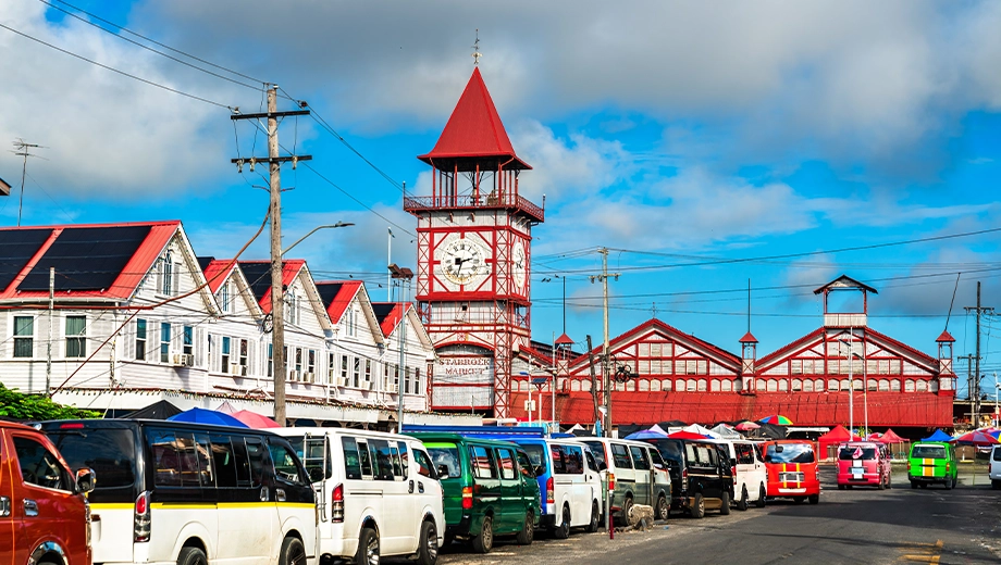 Stabroek Market clock tower in central Georgetown
